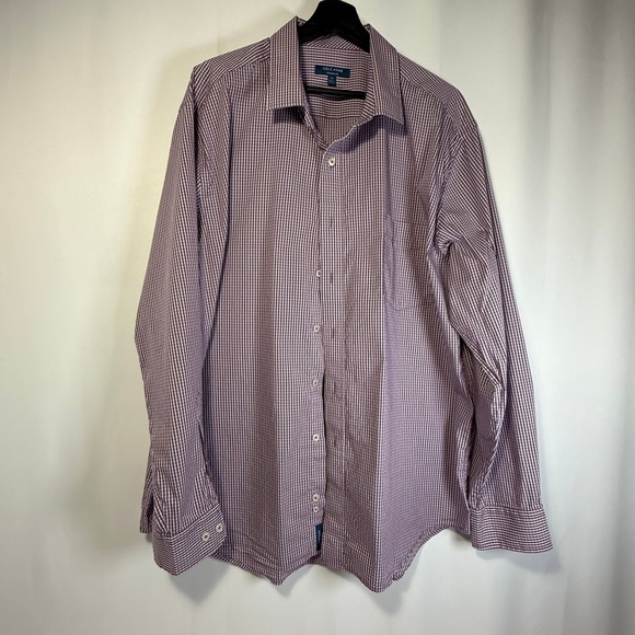 Cole Haan Grand.OS Gingham Dress Shirt Long Sleeve Button Up XXL - Picture 1 of 10